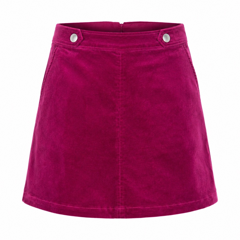 LOFT Outlet Velvet Mini Skirt Size 10 Purple Magenta A-Line Pockets